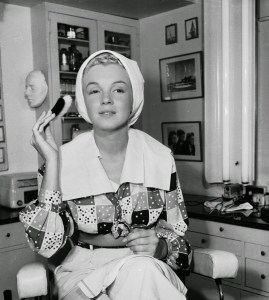 Marilyn Monroe making up in the Columbia Studios for the movie Ladies Of The Chorus, 1948 (2)