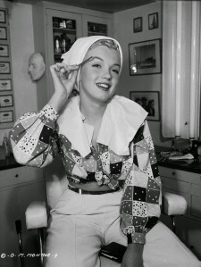 Marilyn Monroe making up in the Columbia Studios for the movie Ladies Of The Chorus, 1948 (3)