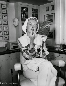 Marilyn Monroe making up in the Columbia Studios for the movie Ladies Of The Chorus, 1948 (4)