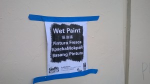 Only in SF are Wet Paint signs so multilingual