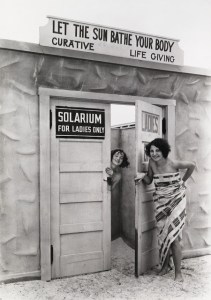 Bathing beauties emerge from a “solarium” in St. Petersburg, Florida, June 1929