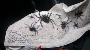 Spiders need webs so I embroidered some