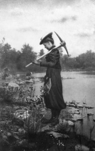 Zonia Baber gathering fossils at Mazon Creek, Illinois, 1895
