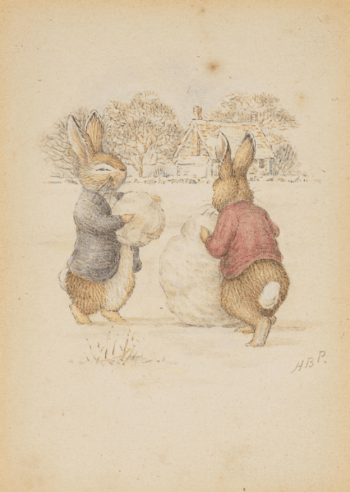 Building a Snowman Beatrix Potter (c. 1893)